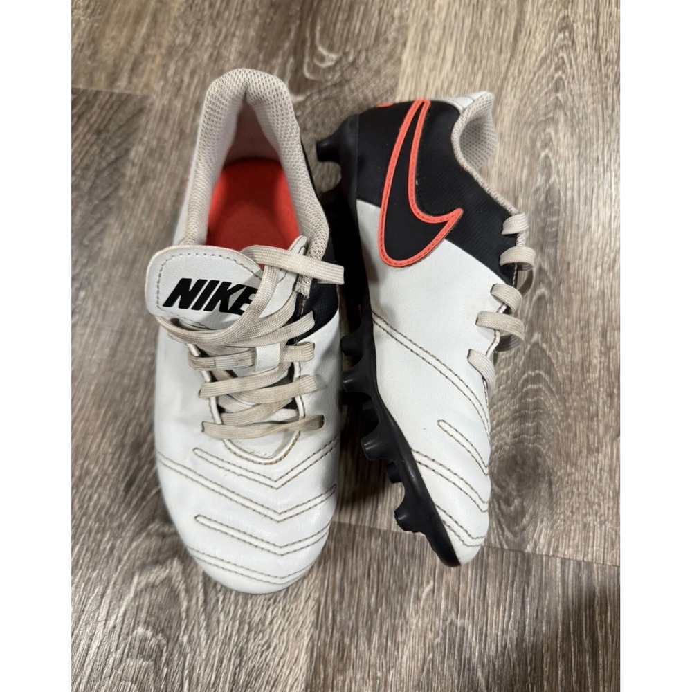Nike Tiempo Rio III FG-R Youth Soccer Cleats White Black Crimson 1Y